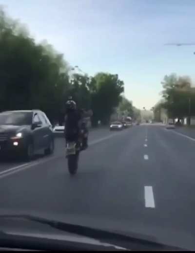 Biker dies after crashing into a truck.