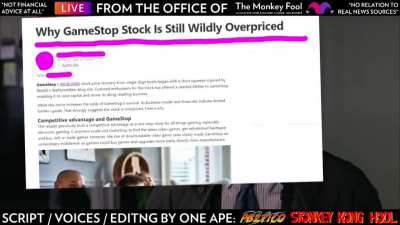 ❗“The Monkey Fool”❗ 🤡: A Parody on How Bullsh!t FUD Campaigns Are Made for GameStop 😹 A Professional GME Meme All By Me For You This Sunday ❤️