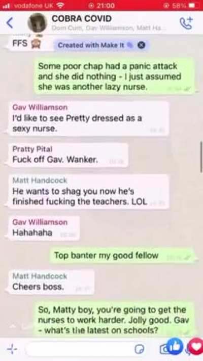 Leaked UK government Whatsapp messages revealed