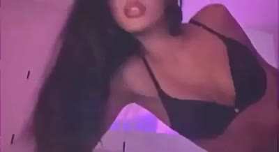 Cindy Showing off in Black Lingerie.