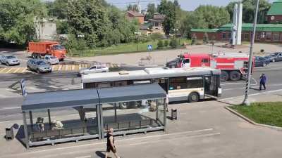 В волок<wbr>оламс<wbr>ке загор<wbr>елся еще 1 автобус