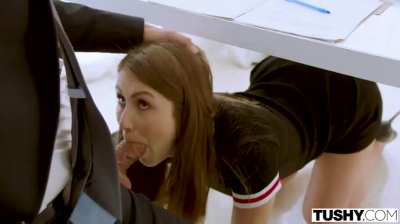 Slut Secretary Gives Her Boss A Nice Blowjob