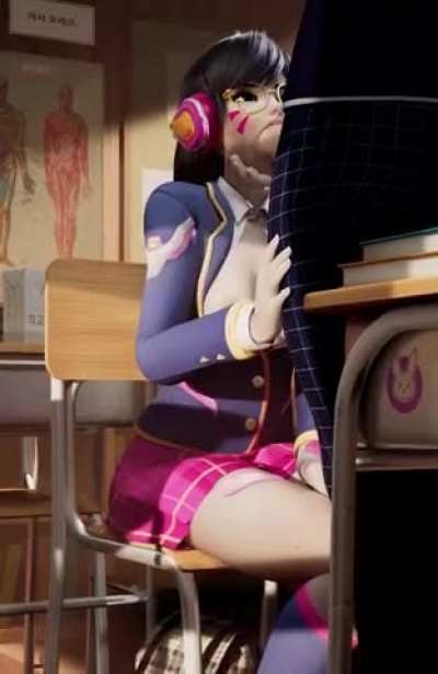 Overwatch Academy D.va Being Good Girl In Class