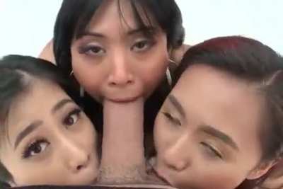 Three Asian Girls Help Bwc