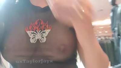 Wearing my new top had my boobs exposed to everyone in town