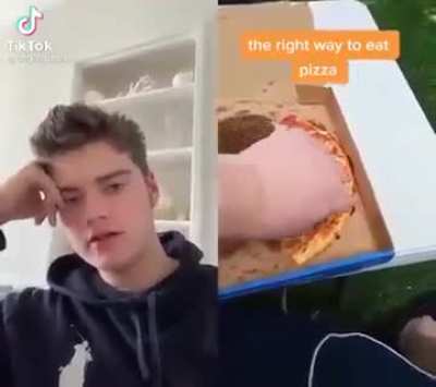 who eats pizza like that?