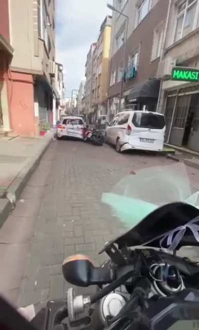 Tried to jump over the car