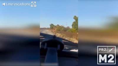 Ukrainian FPV drone hit with added russian POV of the same strike