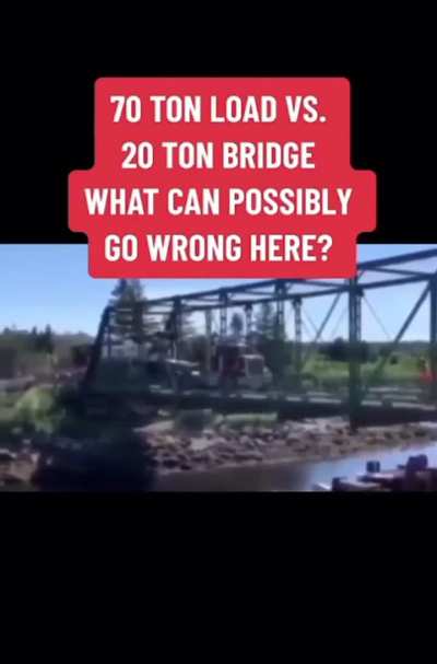 Crossing a bridge with a gross overload