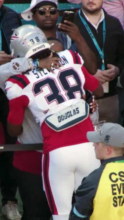 [Mic'd Up] Rhamondre Stevenson shares an emotional moment with his mom before Super Bowl LX