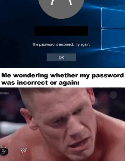 my password is always too short