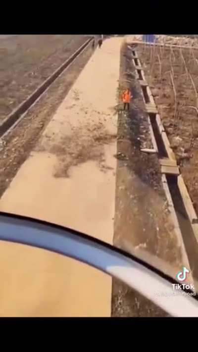 Helping sweeping the floor from a helicopter