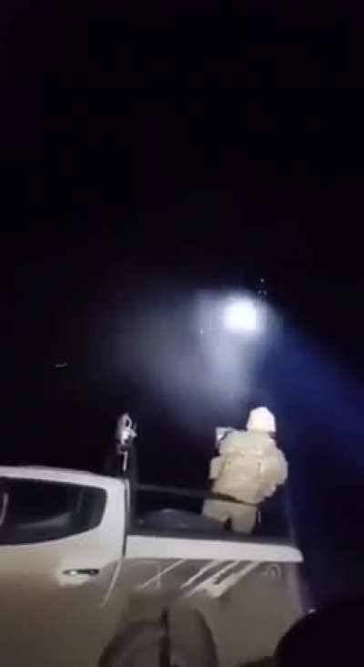 Ukrainian troops downing shahed drone with Turkish Canik m2 50.