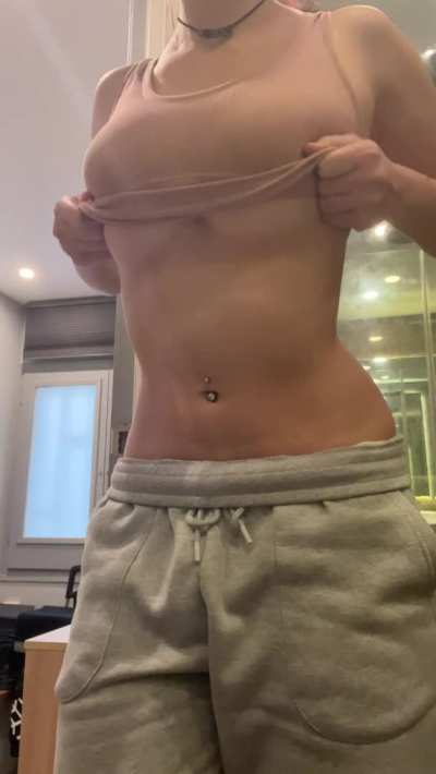 [Drop]ping my tits before starting the house cleaning
