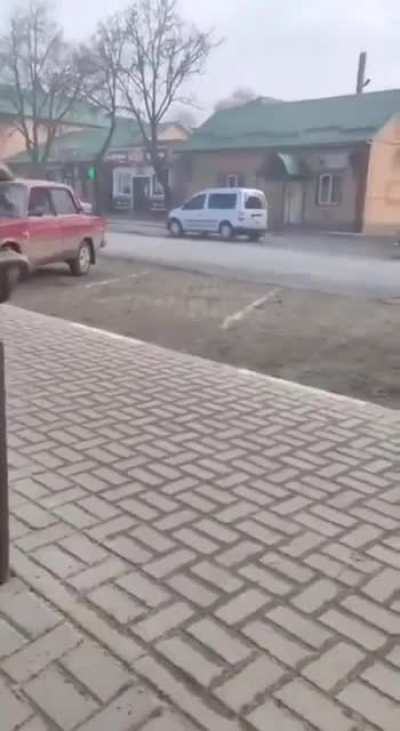 First use of Molotovs by citizens against the Russians, this is in the area near Sumy