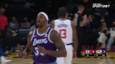 [Highlight] Dwight gets the steal then tips the fast break pass to LeBron for the dunk