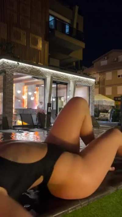 By the pool