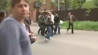 The very first battle of mariupol. Ukraine forces entering mariupol in 2014