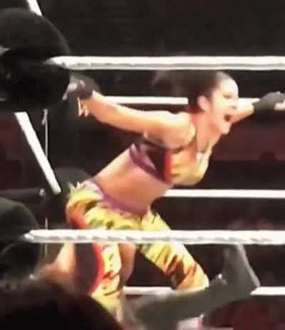 Emma received a stinkface from Bayley
