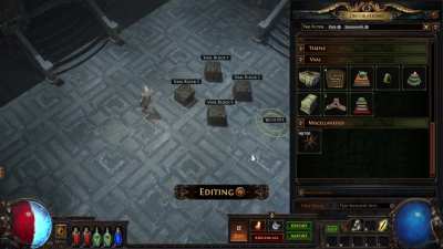 In Path of Exile: Sentinel, you can hold shift to place multiple Hideout Decorations at once!