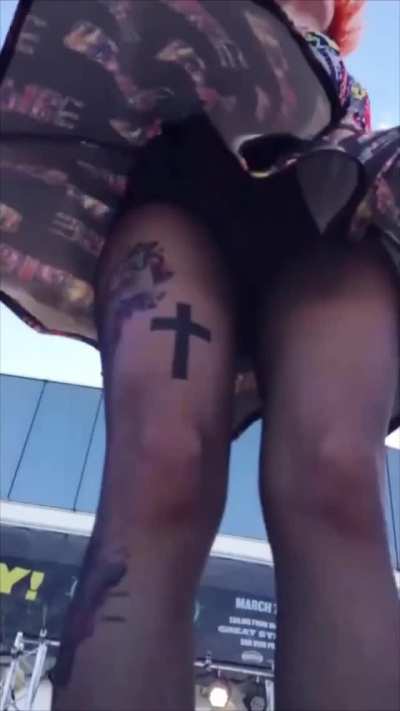 Upskirt on stage