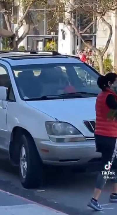 Impatient dog honks horn after owner takes too long
