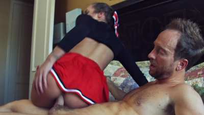 Cheerleader Liza Rowe in Reverse Cowgirl Part 1