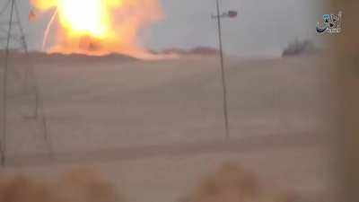 M1 Abrams tank cook off by kornet atgm fired by the Islamic State