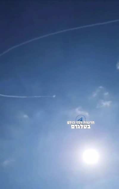 Iron dome intercepts hamas rocket above Ashkelon 
