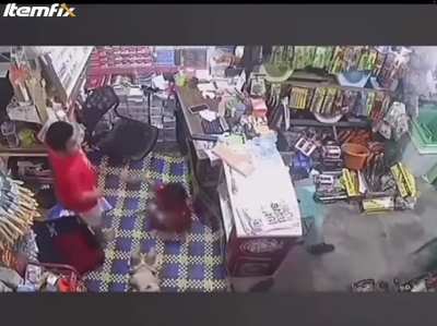 Uninvited visitor visits the shop
