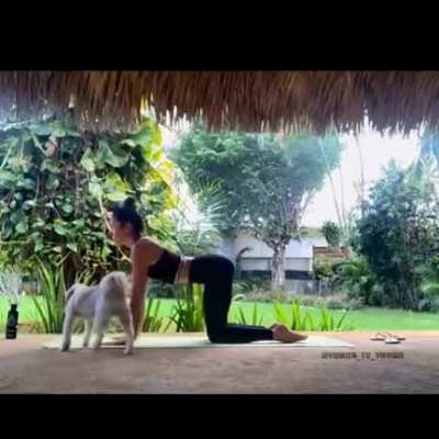 Just doing some yoga and then...