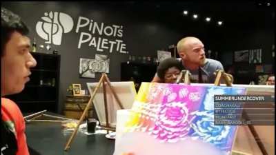 Streamer is told to please be quiet at painting class