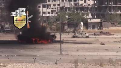 Syrian T-72 has an extended ammunition cook off