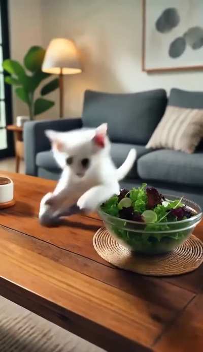 Mischievous kitten makes dad rage