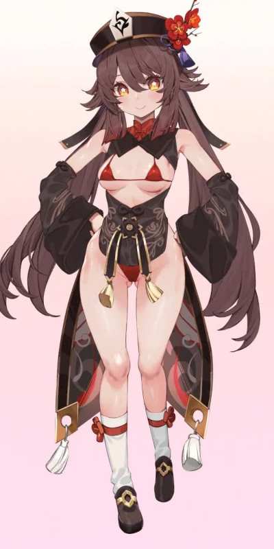 Hu tao red bikini (WaterRing) [Genshin impact]