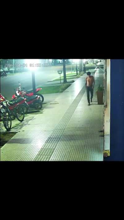 Total POS sucker punches a guy just trying to walk with his daughter