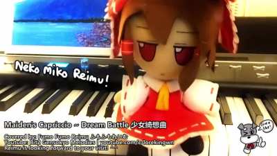 Fumo Reimu playing her own theme (on the piano) ᗜˬᗜ