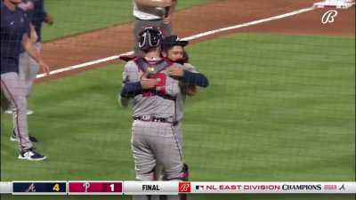 [Highlight] [Highlight] The Atlanta Braves are NL East champions for the sixth straight season, here's the final out and celebration in Philadelphia amid a chorus of boos.