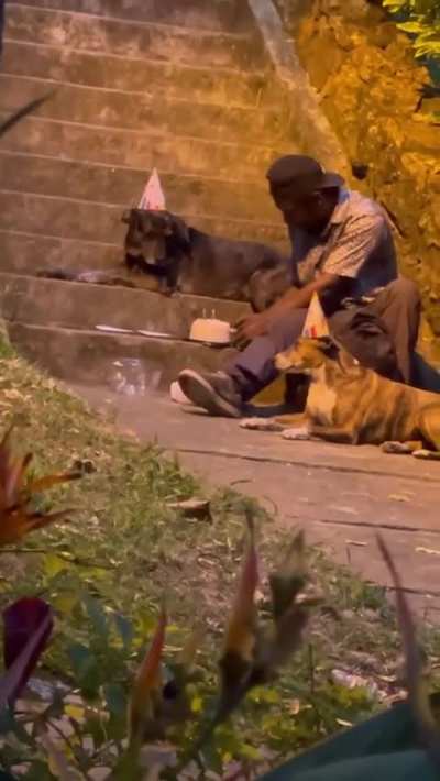 A birthday celebration with his best friends. Everyone deserves love. 🎂🐶