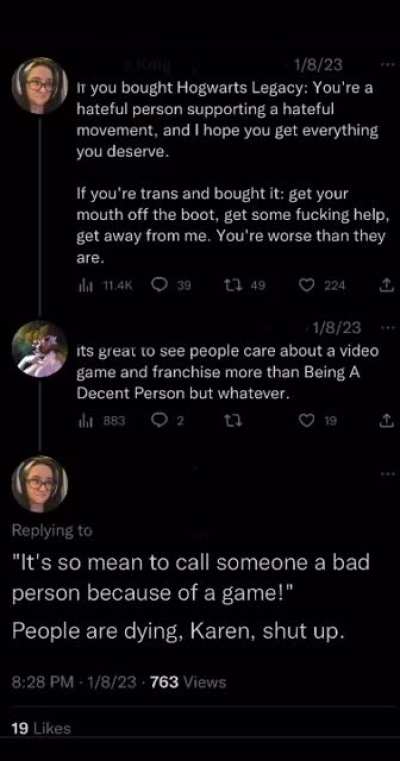 “If you buy this video game, you are a bad person” -Twitter