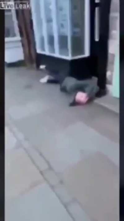 WCGW headbutting a store sign