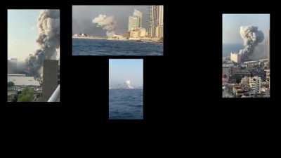 Synchronized perspectives of the Beirut explosion