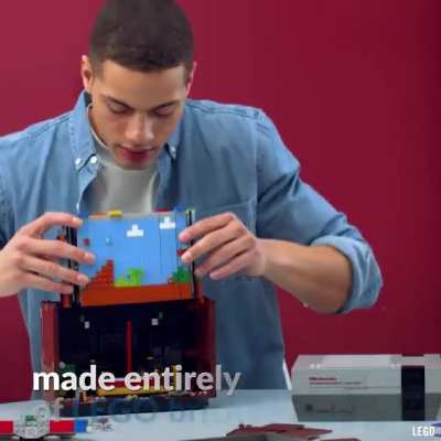 LEGO and Nintendo have teamed up to design a console that is made entirely of LEGO bricks that allow playing the original Super Mario.