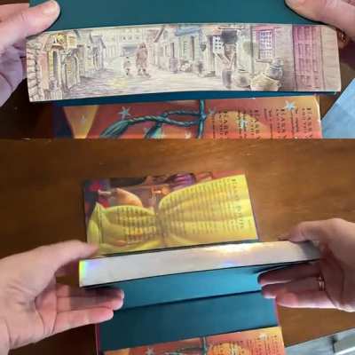 I painted another hidden fore edge painting. This one is on Harry Potter and the Sorcerer’s Stone.