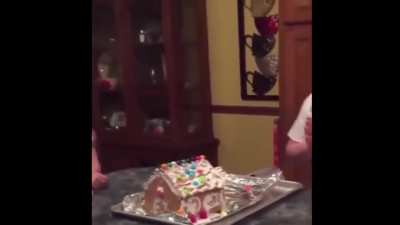 Let me karate chop this solid gingerbread house