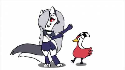 Loona and Blitzo do a little dancin'. Yes, Blitzo is a shuba duck.