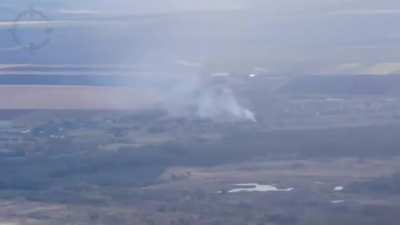 Upscaled resolution of a previously posted video, with an updated location of the downing of this Su-30. Kharkiv region. 24/September/2022.