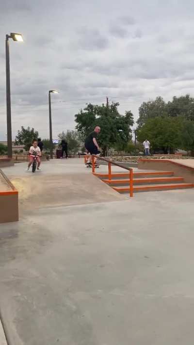 Balance bike at a skate park