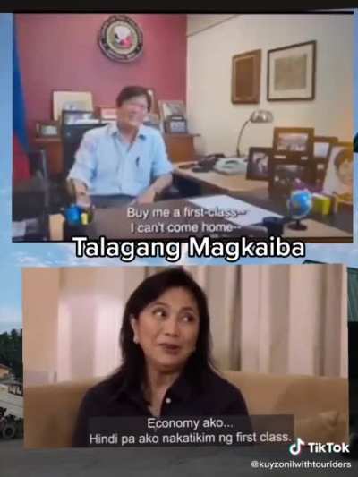 BBM vs Leni on flying First Class