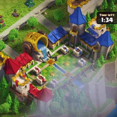 I animated a small Clash Royale game in the Clash of Clans mini arena